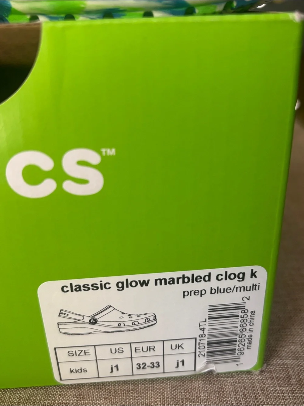 CROCS Kids Glow Clog in Bright Green